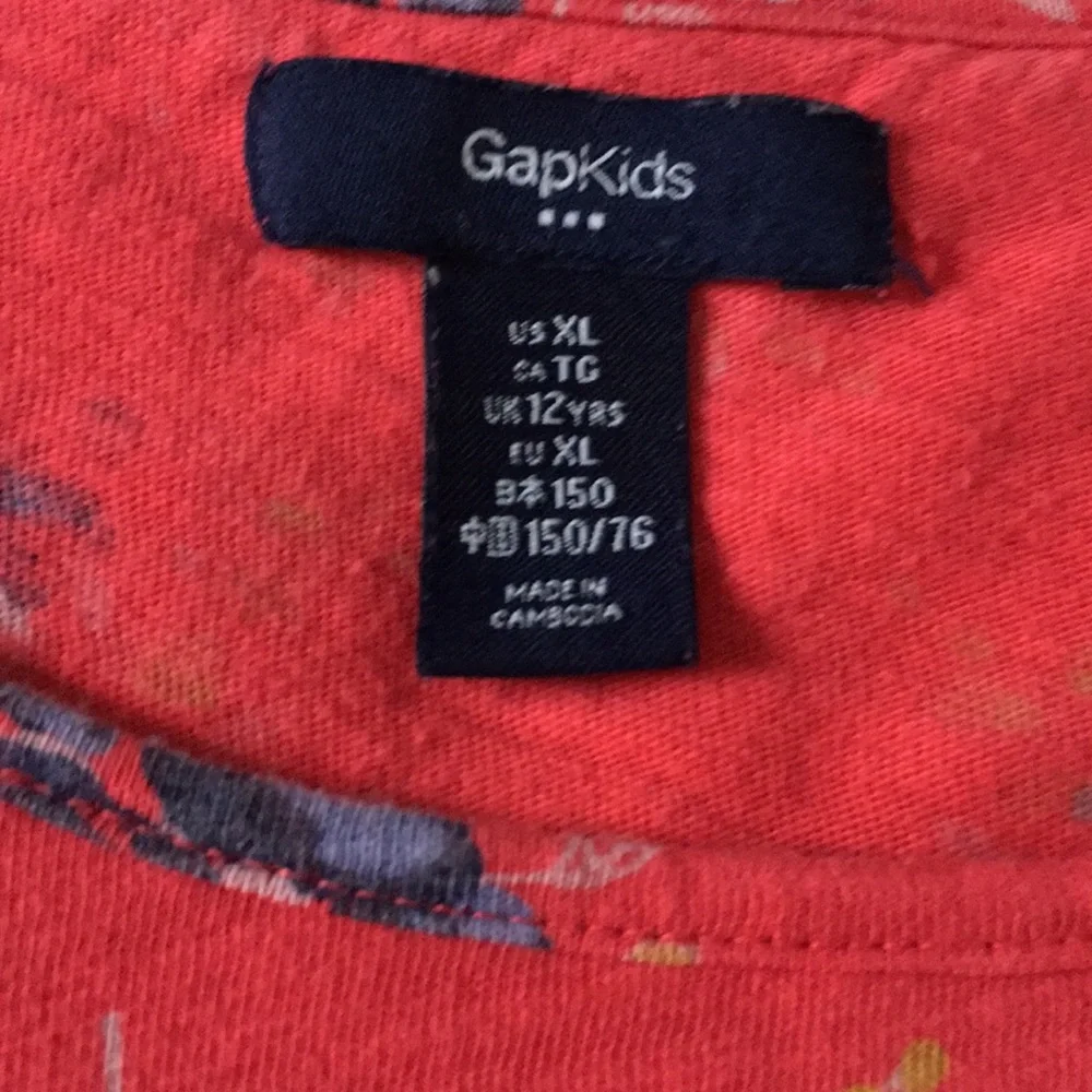 Gap Kids 12 (XL) Floral Top EUC Reddish-Coral